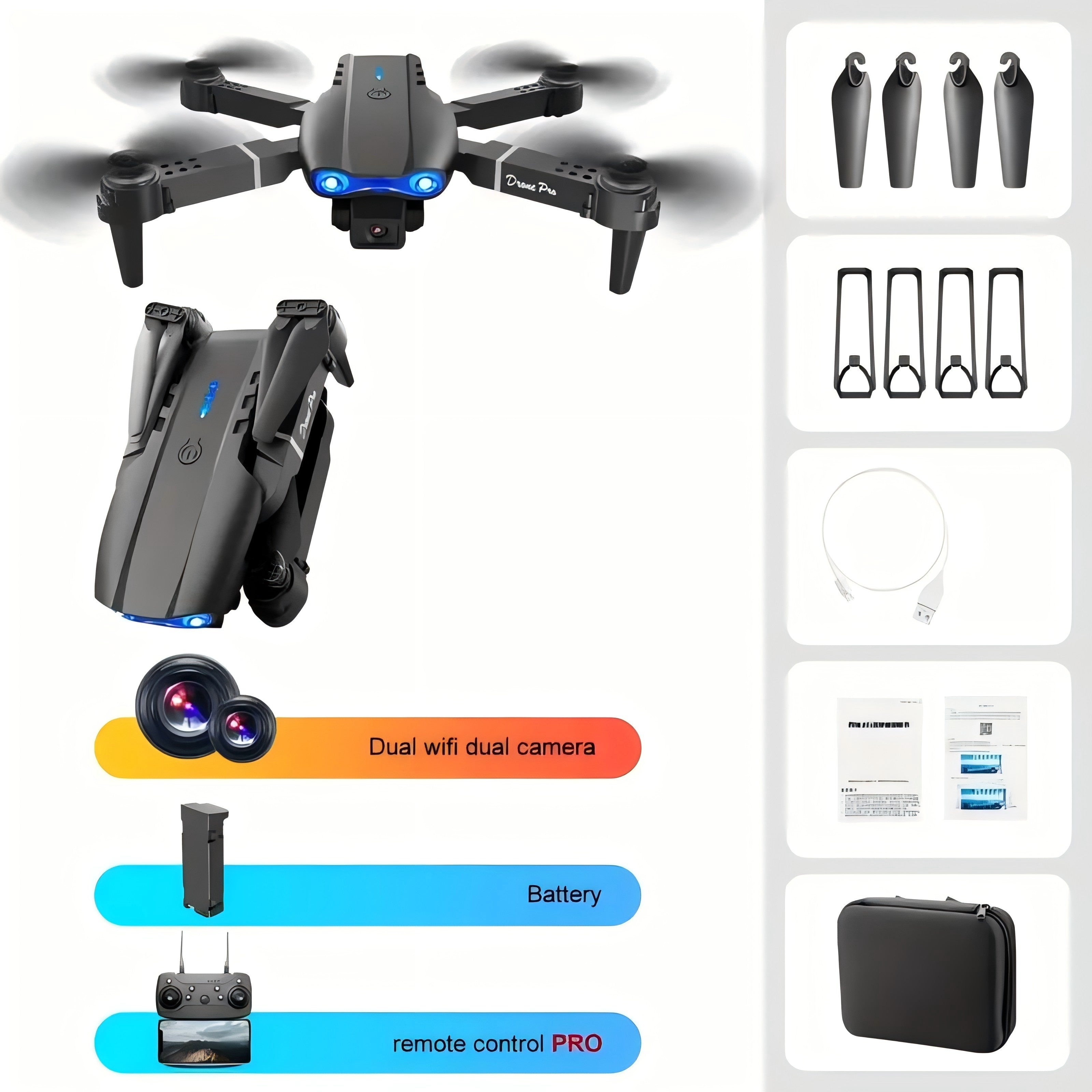 Dual Camera Foldable Quadcopter Drone-2